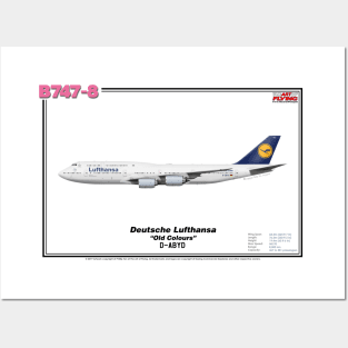 Boeing B747-8 - Deutsche Lufthansa "Old Colours" (Art Print) Posters and Art